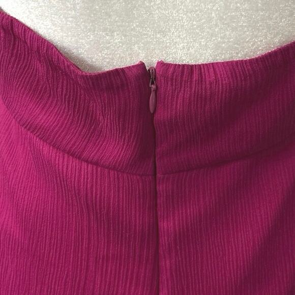 Express Y2K Silk Magenta Pink Embellished Babydoll Halter Top Medium - Picture 7 of 11